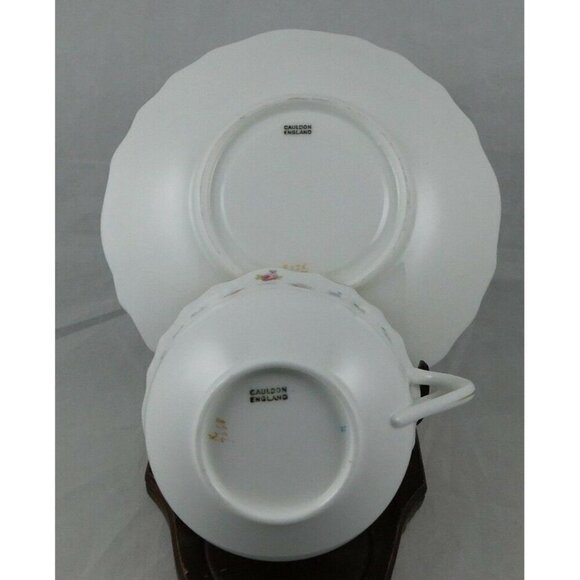 Cauldon Floral Teacup & Saucer - Picture 8 of 8